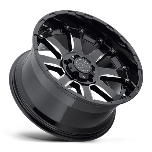Black Rhino Hard Alloys Sierra 18X9 6X120 +12MM Gloss Black W/ Milled Spokes