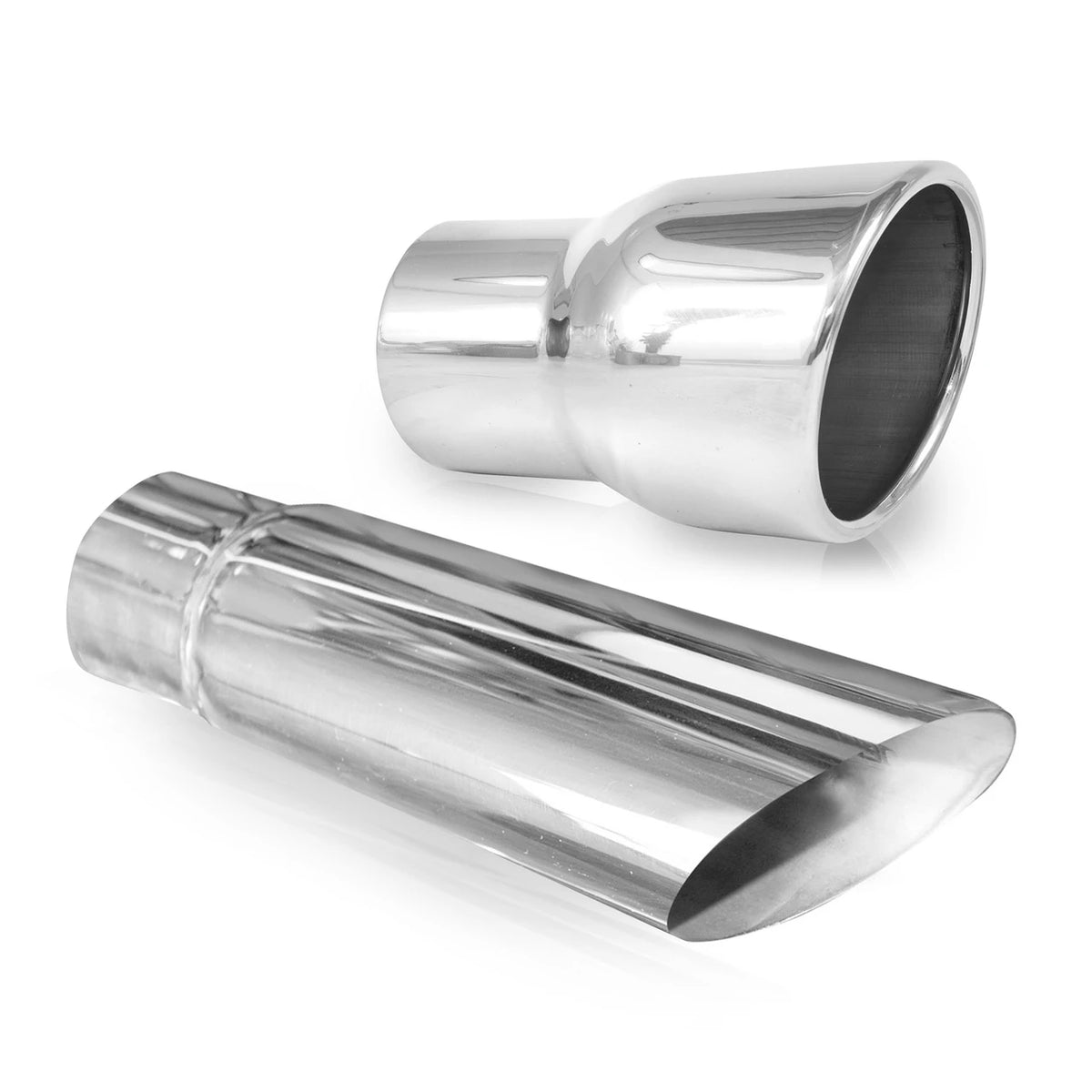 Stainless Works - Slash-Cut Single-Wall Style Polished Exhaust Tip 304 Stainless Steel - 7031350