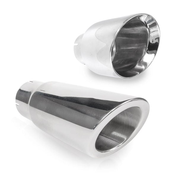 Stainless Works - Slash-Cut Double-Wall Style Polished Exhaust Tip 304 Stainless Steel - 790250