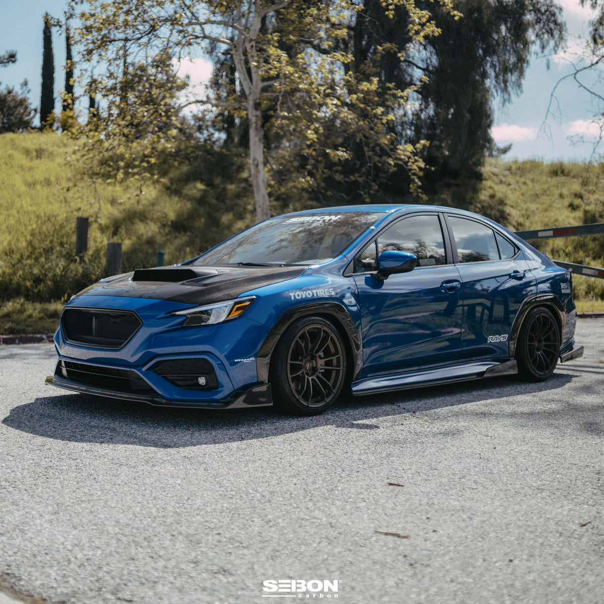 Seibon 2022 Subaru WRX MB-Style Carbon Fiber Side Skirts - SS22SBIMP-MB