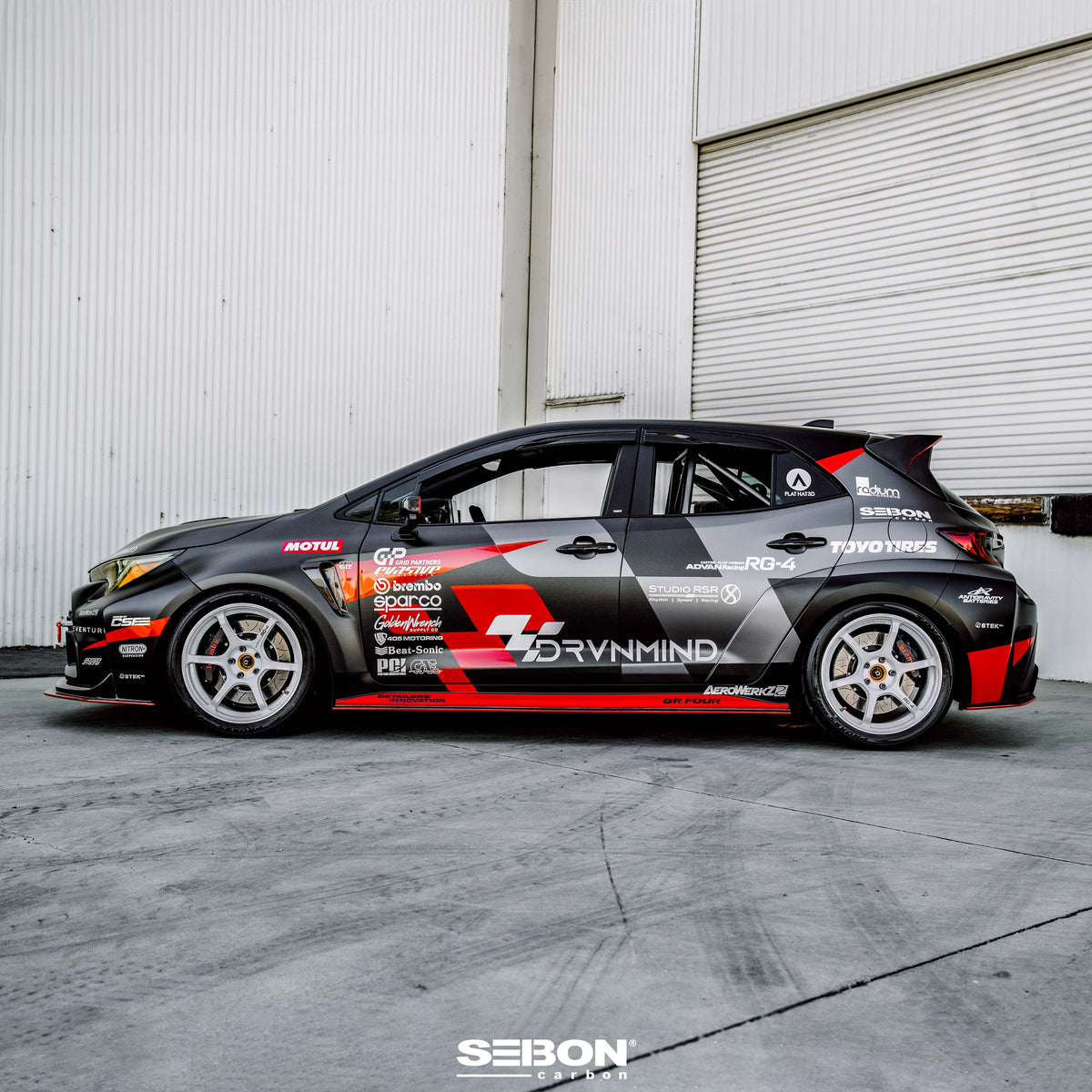 Seibon 2023+ Toyota GR Corolla MB-Style Carbon Fiber Side Skirts - SS23TYGRCOR-MB