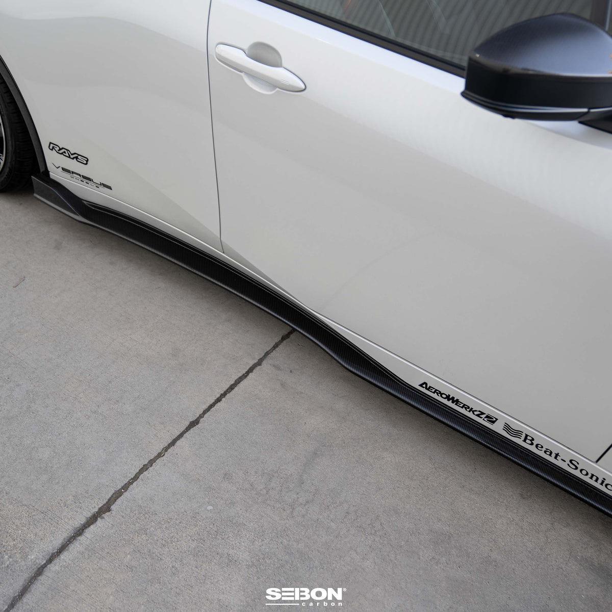 Seibon 23-25 Toyota Prius MB-Style Carbon Fiber Side Skirts - SS23TYPR-MB