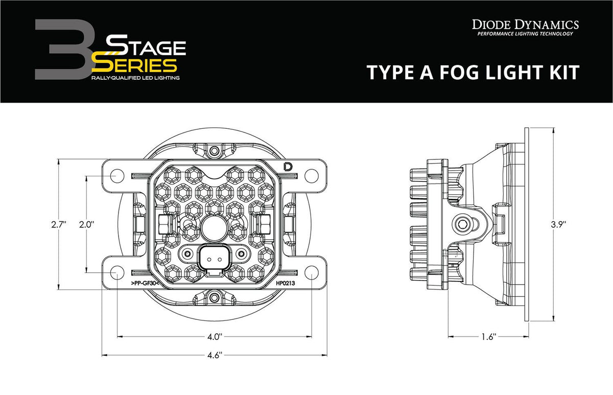 Diode Dynamics SS3 Pro Type A Kit ABL - White SAE Fog - DD6983