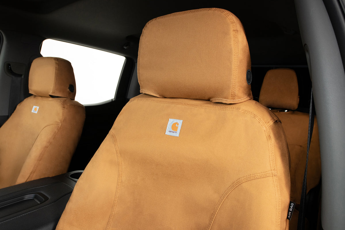 Covercraft 09-14 Ford F150/11-16 Carhartt SeatSaver Custom Front Row Seat Covers - Brown - SSC2412CABN