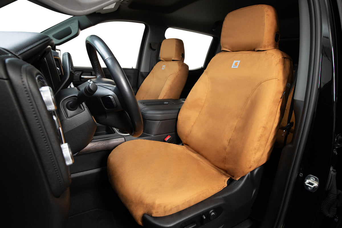 Covercraft 10-14 Chevrolet Avalanche Carhartt SeatSaver Custom Front Row Seat Covers - Brown - SSC2427CABN