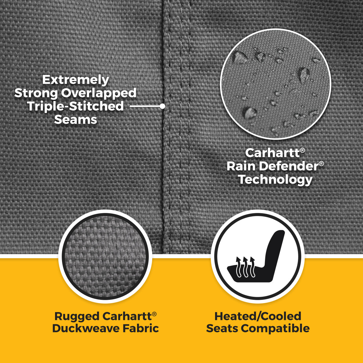 Covercraft 09-10 Ford F150 Carhartt SeatSaver Custom Front Row Seat Covers - Gravel - SSC3396CAGY