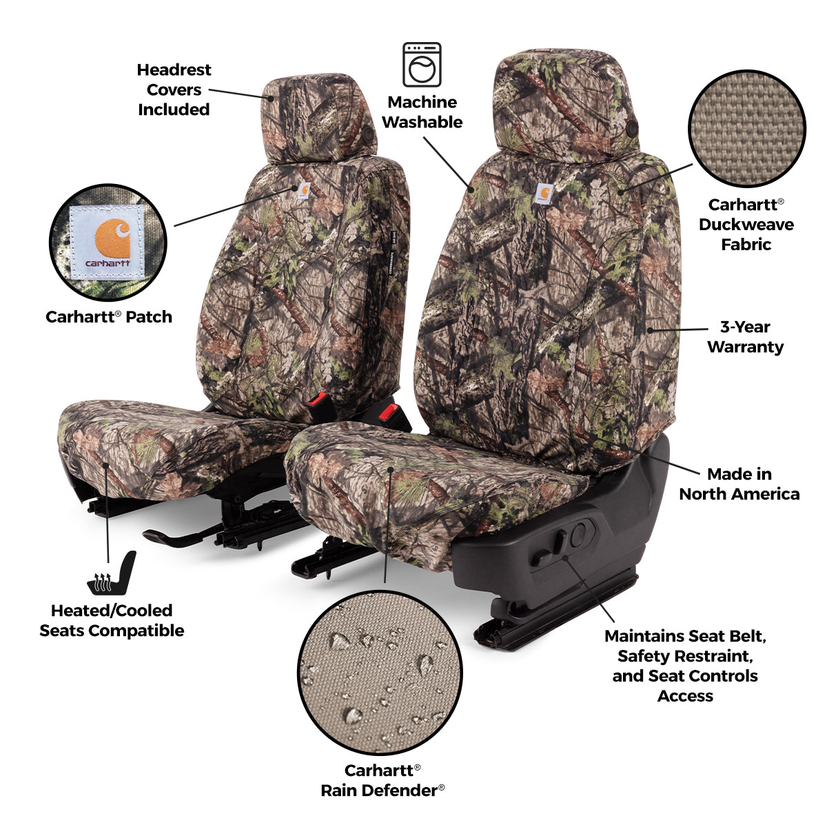 Covercraft 11-12 Ford F150 Carhartt Camo SeatSaver Custom Second Row Seat Covers - Mossy Oak - SSC8401CAMB