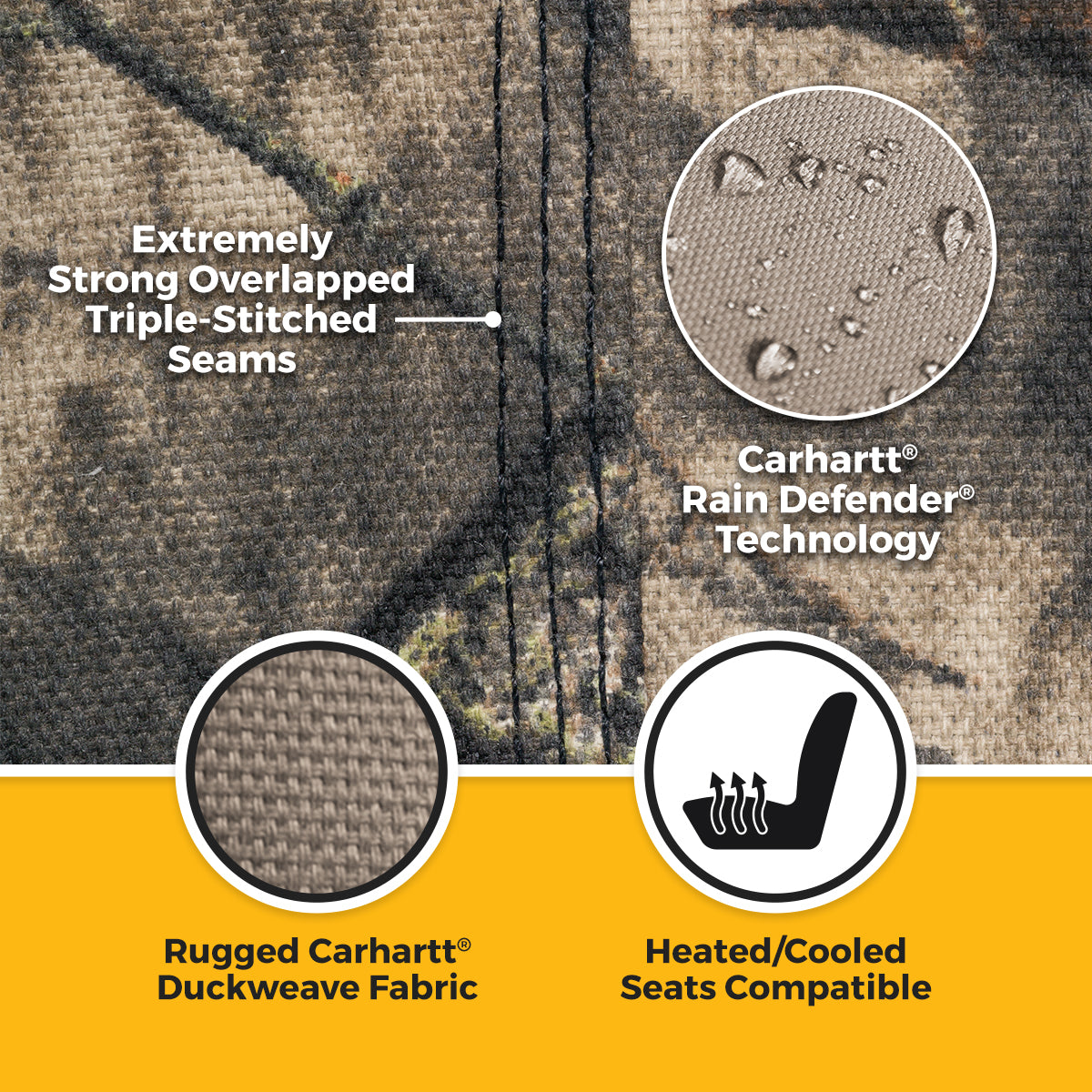 Covercraft 15-18 Ford F150 Carhartt Camo SeatSaver Custom Second Row Seat Covers - Mossy Oak - SSC8445CAMB