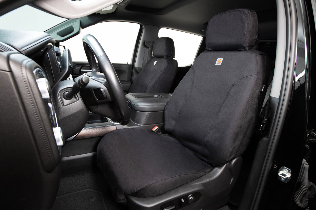 Covercraft 14-21 Toyota Tundra: Carhartt Super Dux SeatSaver Custom Front Row Seat Covers - Black - SSC3440COBK