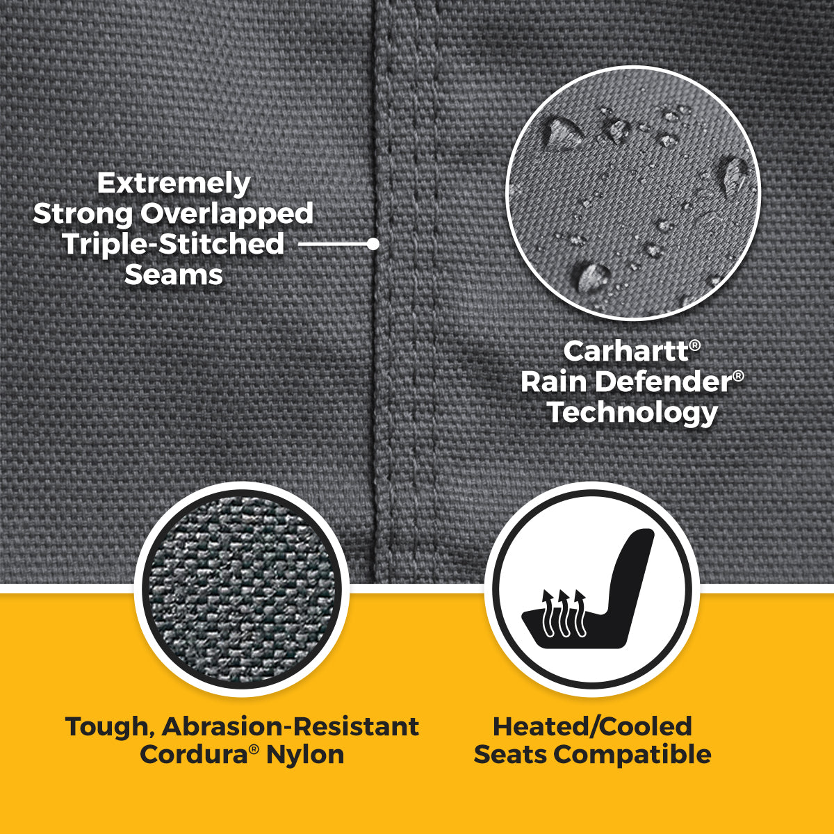 Covercraft 11-16 Ford F250 F350 Carhartt Super Dux SeatSaver Front Row Custom Seat Cover - Gravel - SSC3415COGY