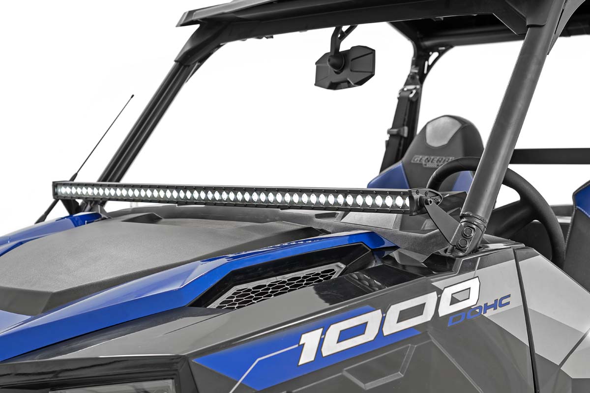 LED Light | Lower Windshield | 50&quot; Black Single Row | White DRL | Polaris General/General XP