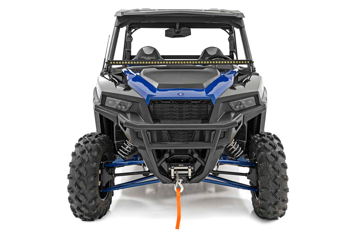 Rough Country - LED Light Kit - Lower Windshield - 50" Black Single Row - Polaris General XP 4 1000 - 93034 for 2016-2019 Pol