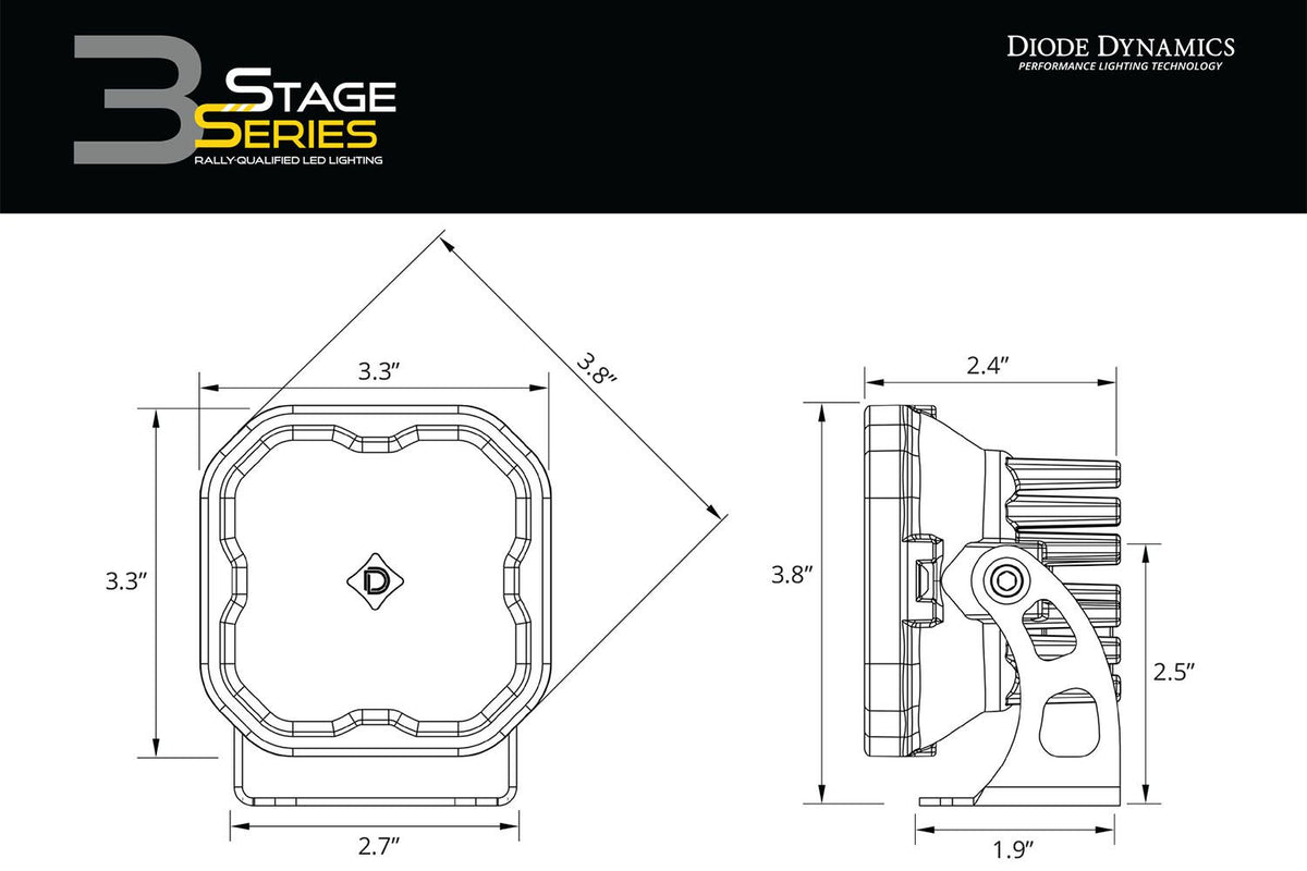 Diode Dynamics 2021 Ford Bronco Sport SS3 LED Ditch Light Kit - White Combo - DD7184