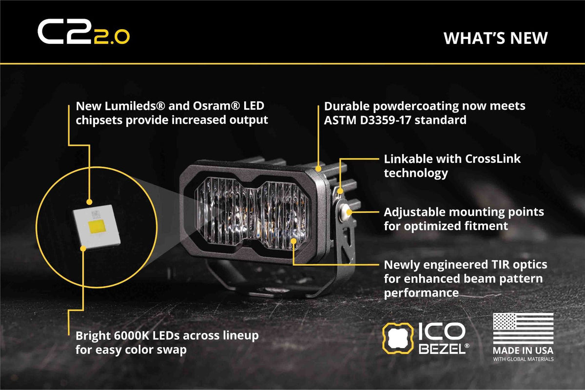 Diode Dynamics C2 2.0 Sport Yellow SAE Fog/Wide Standard ABL (single) - DD8091S