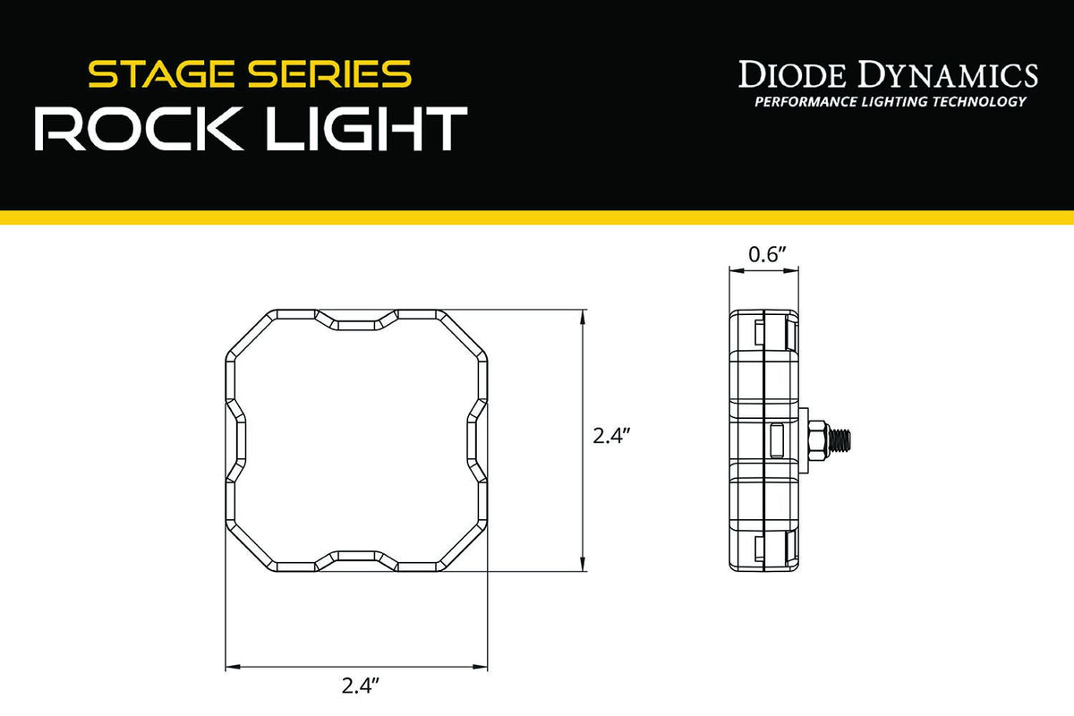 Diode Dynamics Single-Color Rock Light Installer Kit (8-pack) - DD7742