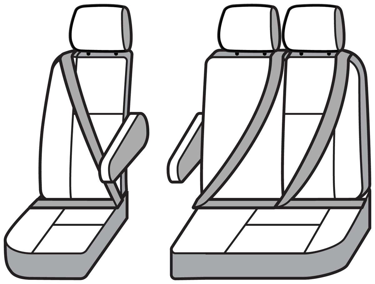 Covercraft 15-21 Ford Transit Carhartt Super Dux SeatSaver Custom Third Row Seat Covers - Black - SSC8479COBK