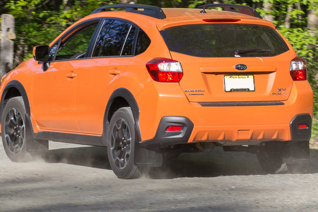 Rally Armor 13-17 Subaru Crosstrek XV Black UR Mud Flap w/ Grey Logo - MF26-UR-BLK/GRY
