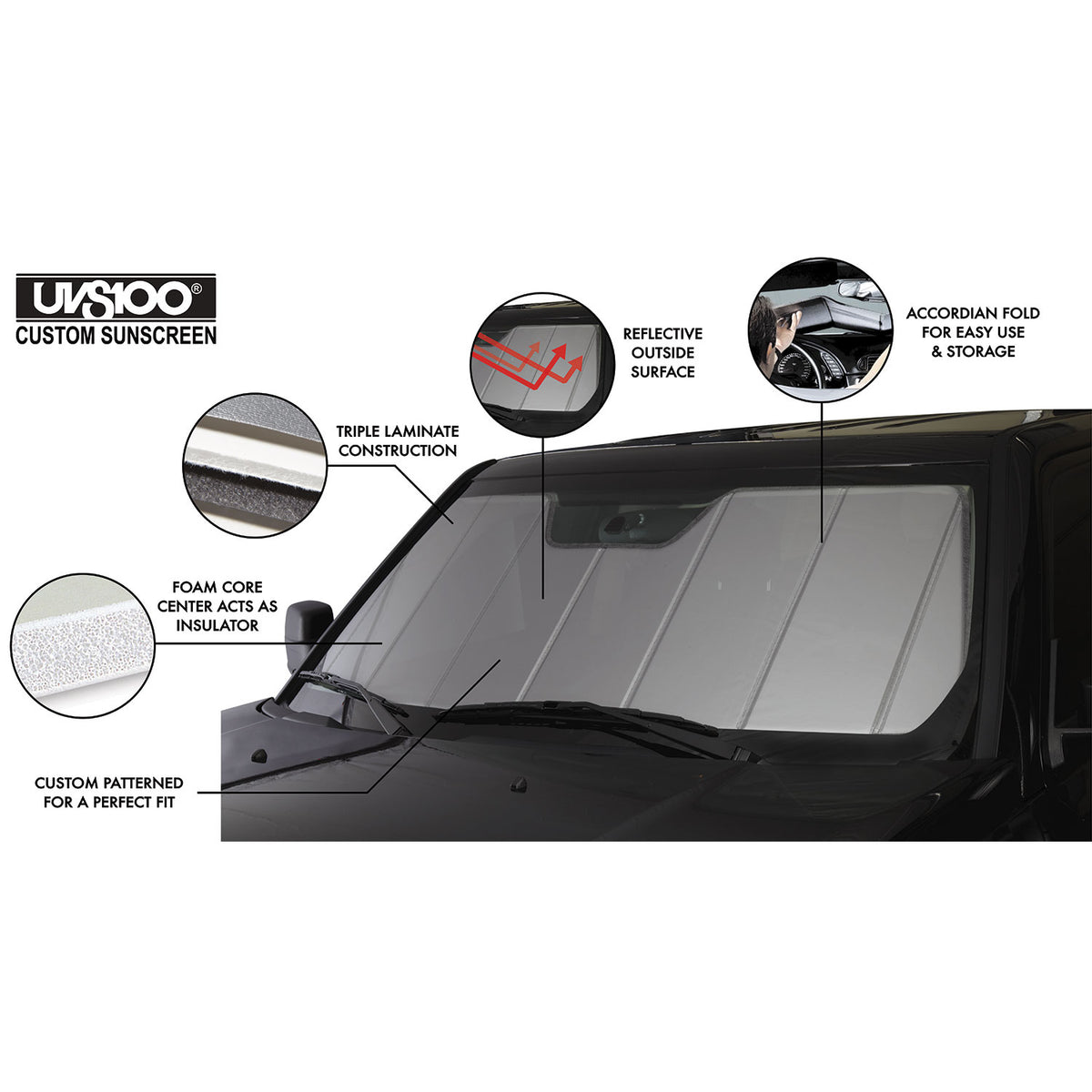Covercraft 24-26 Toyota Tacoma UVS100 Custom Sunscreen - Silver - UV11905SV