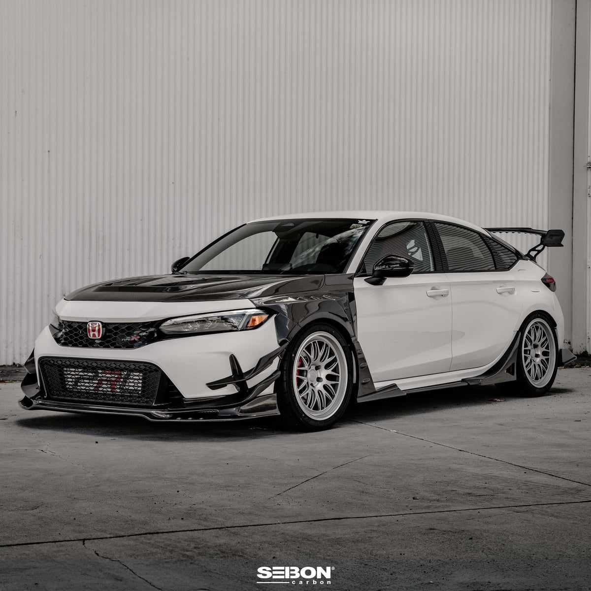 Seibon 23-25 Honda Civic Type-R MB-Style Carbon Fiber Front Side Skirt Extensions - SX23HDCVR-MB-F