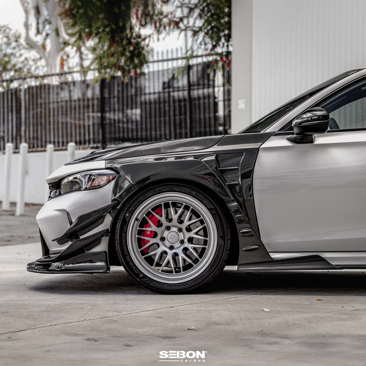 Seibon 23-25 Honda Civic Type-R MB-Style Carbon Fiber Front Side Skirt Extensions - SX23HDCVR-MB-F