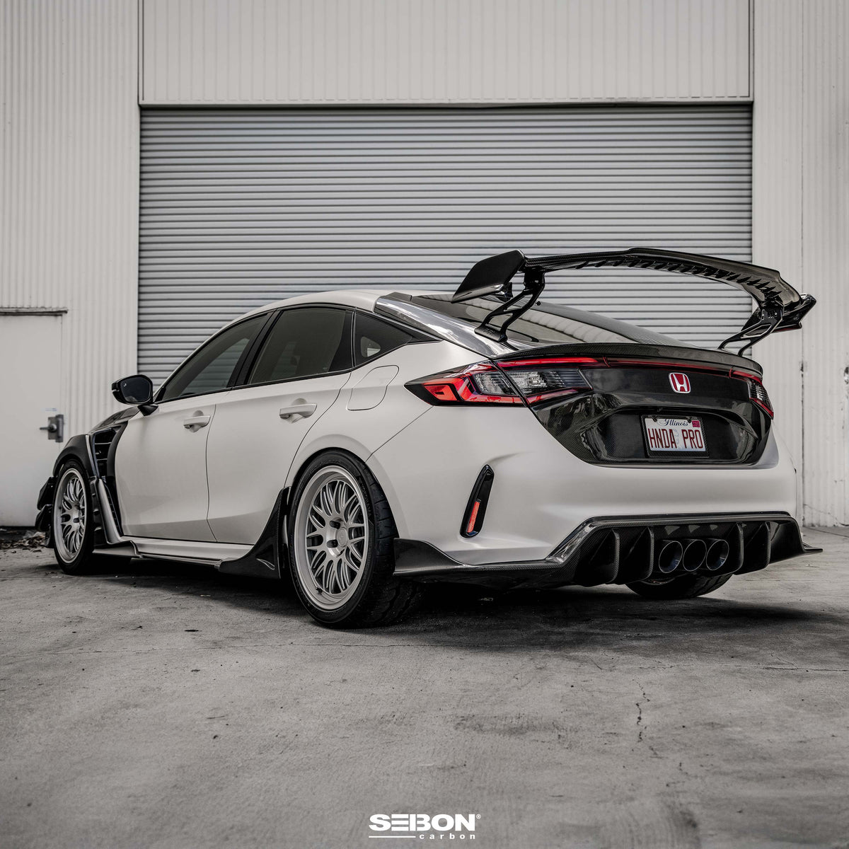 Seibon 23-25 Honda Civic Type-R MB-Style Carbon Fiber Rear Side Skirt Extensions - SX23HDCVR-MB-R