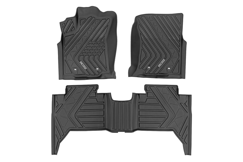 Rough Country - Flex-Fit Floor Mats - Front and Rear - Toyota Tacoma 2WD/4WD (2016-2023) - FF-71216 for 2016-2023 Toyota Taco