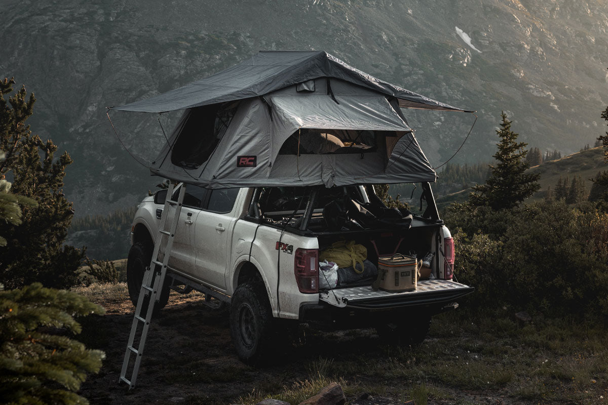 Roof Top Tent | Rack Mount | 12 Volt Accessory w/Ladder Extension &amp; LED Light Kit