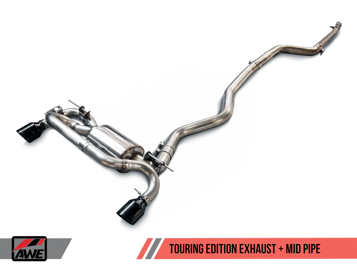 AWE Tuning BMW F22 M235i / M240i Touring Edition Axle-Back Exhaust - Diamond Black Tips (90mm) - 3010-33038