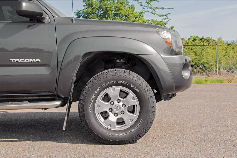 Rough Country - 2 Inch Leveling Kit - Aluminum - Red - Toyota Tacoma 2WD/4WD (2005-2023) - 744RED for 2005-2023 Toyota Tacoma