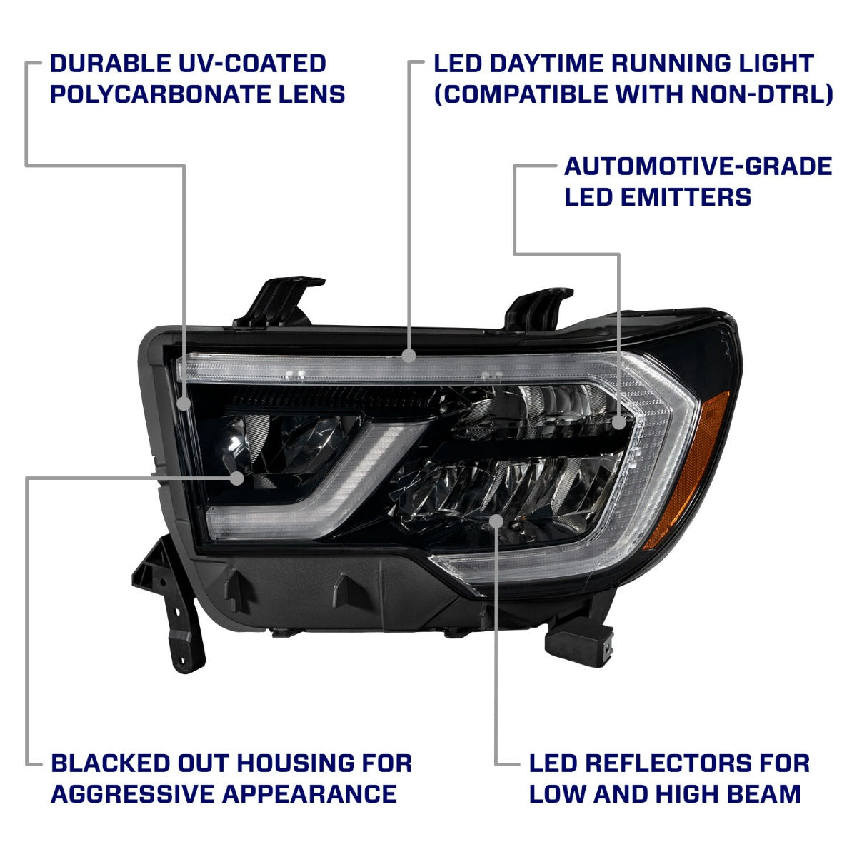 Form Lighting 2007+ Toyota Tundra/Sequoia LED Reflector Headlights (Pair) - FL0010