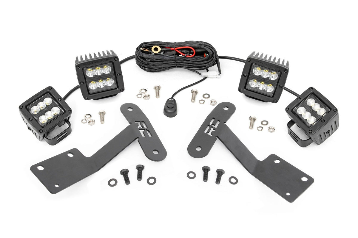 LED Light Kit | Ditch Mount | Dual 2&quot; Black Pairs | Spot/Flood | Toyota Tundra (14-21)