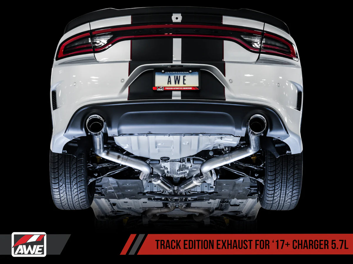 AWE Tuning 2017+ Dodge Charger 5.7L Touring Edition Exhaust - Non-Resonated - Diamond Black Tips - 3020-33074