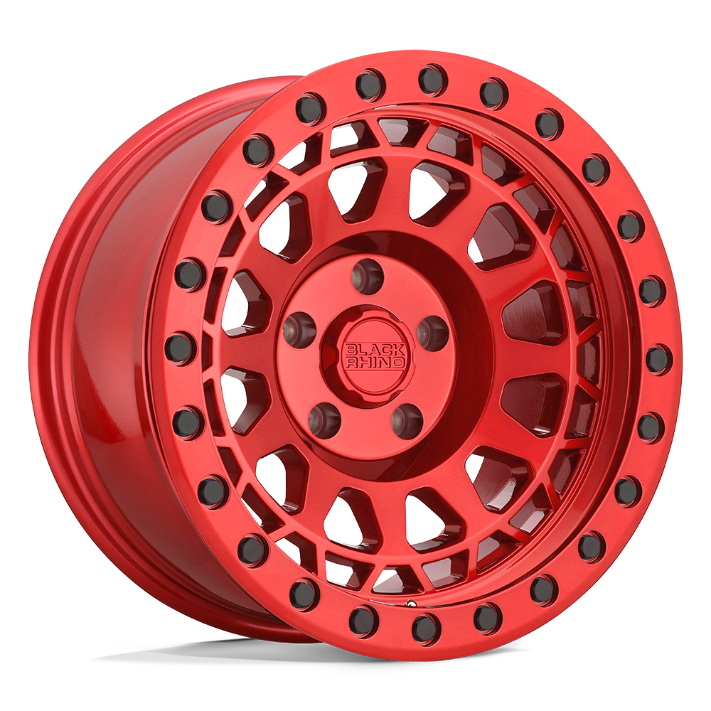 Black Rhino Hard Alloys Primm 17X9 5X114.3 -18MM Candy Red W/ Black Bolts