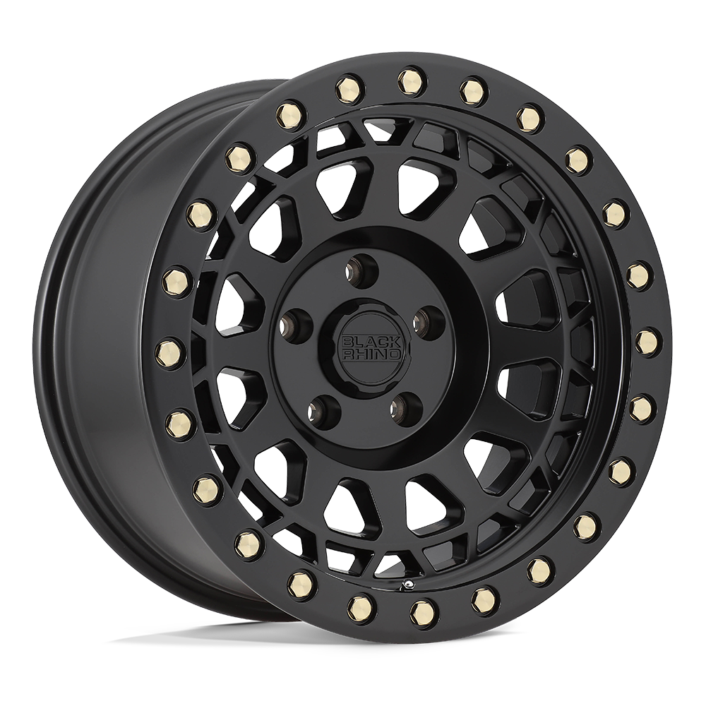 Black Rhino Hard Alloys Primm 18X9.5 5X127 -18MM Matte Black W/ Brass Bolts