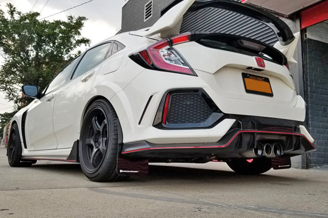Rally Armor 17-22 Honda Civic Type R White UR Mud Flap w/Black Logo - MF47-UR-WH/BLK