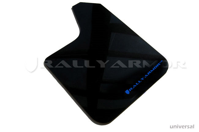 Rally Armor Universal Fit (No Hardware) Black UR Mud Flap w/ Blue Logo - MF12-UR-BLK/BL by Rally Armor - front view