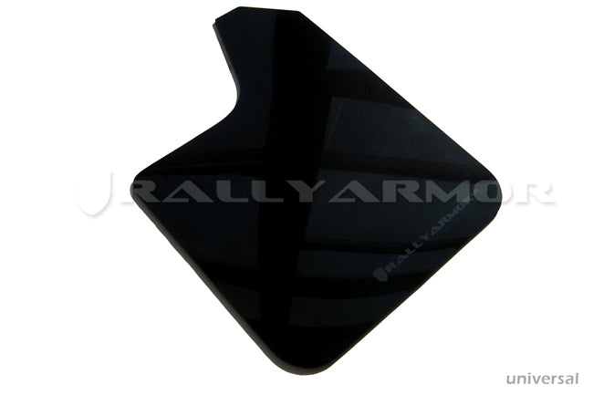 Rally Armor Universal Fit (No Hardware) Black UR Mud Flap w/ Grey Logo - MF12-UR-BLK/GRY by Rally Armor - front view