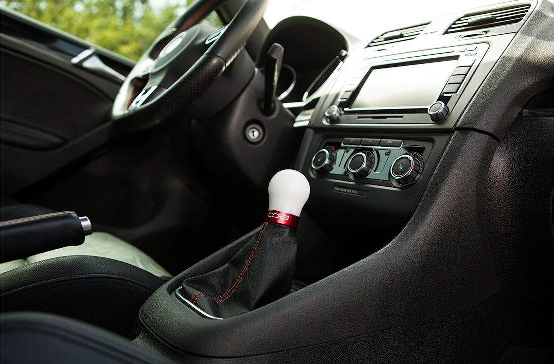 Cobb Volkswagen Red Base White Shift Knob - 2V1350-W-RD