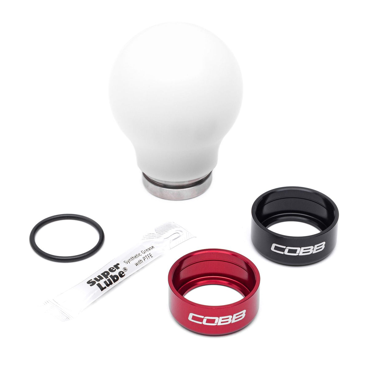 Cobb Mazda 6-Speed Tall Weighted COBB Shift Knob - Black (Incl. Both Red + Blk Collars) - 271360-BK