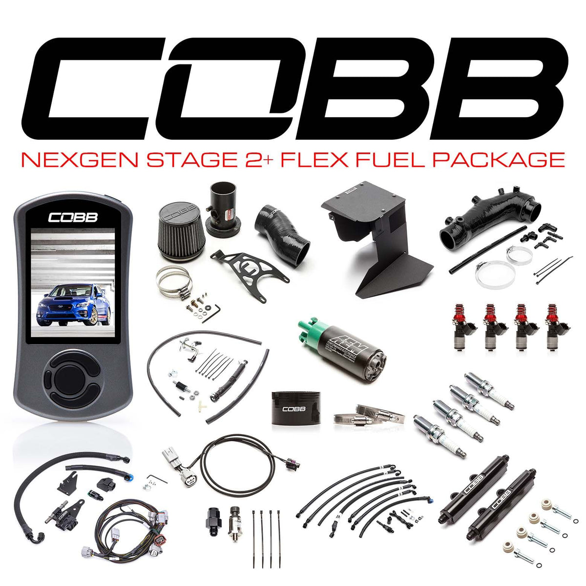 Cobb 15-18 Subaru STI NexGen Stage 2 + Flex Fuel Power Package - Black - SUB004NG2S1FF-BK