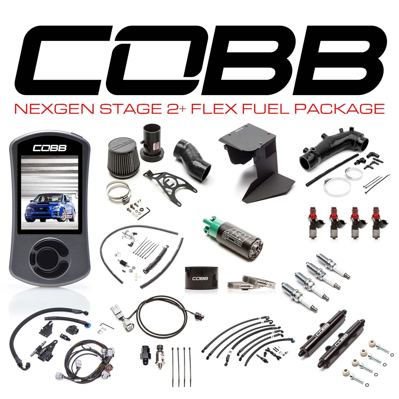 Cobb 15-18 Subaru STI NexGen Stage 2 + Flex Fuel Power Package - Black - SUB004NG2S1FF-BK