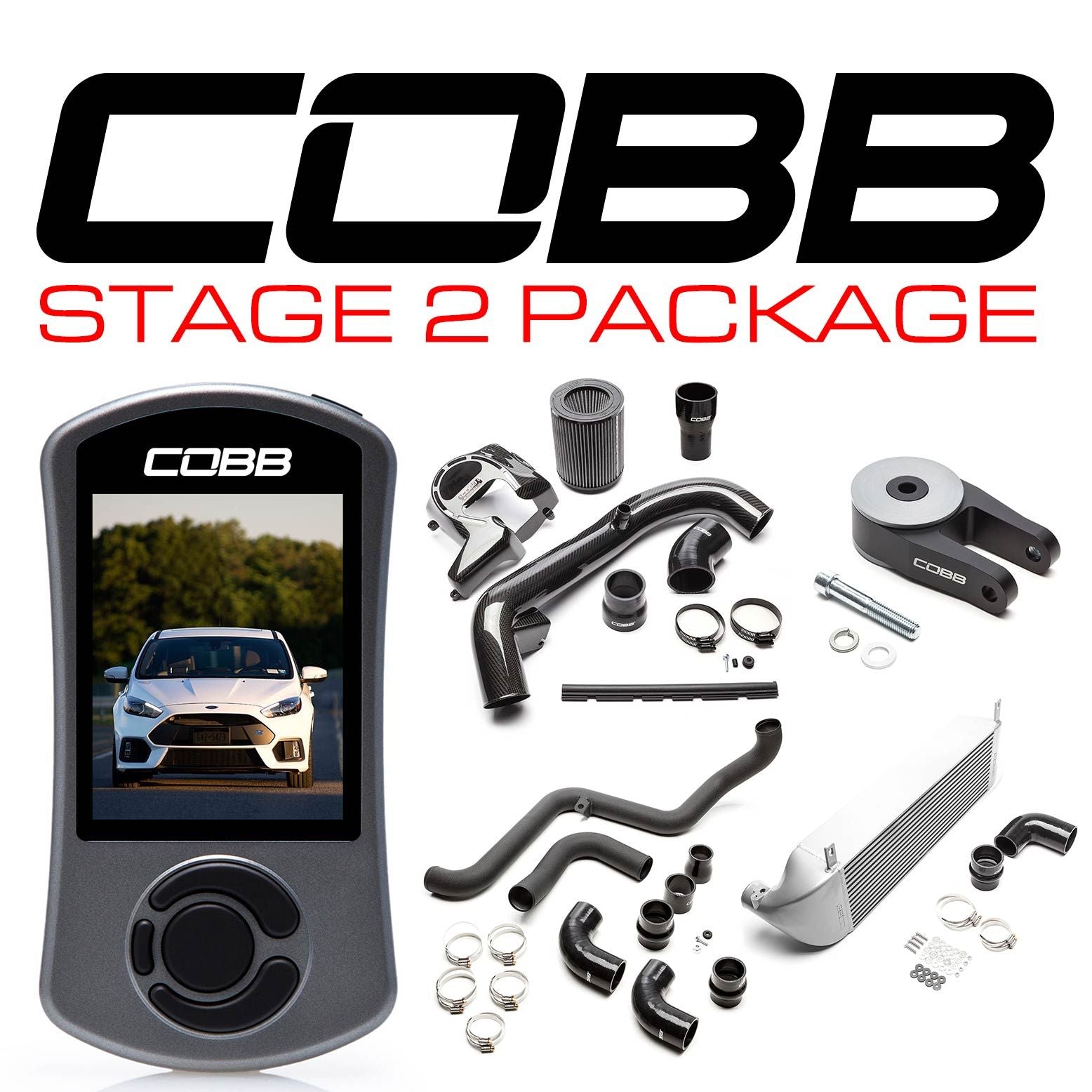 Cobb 16-18 Ford Focus RS Stage 2 Power Package - Silver - FOR0040020SL