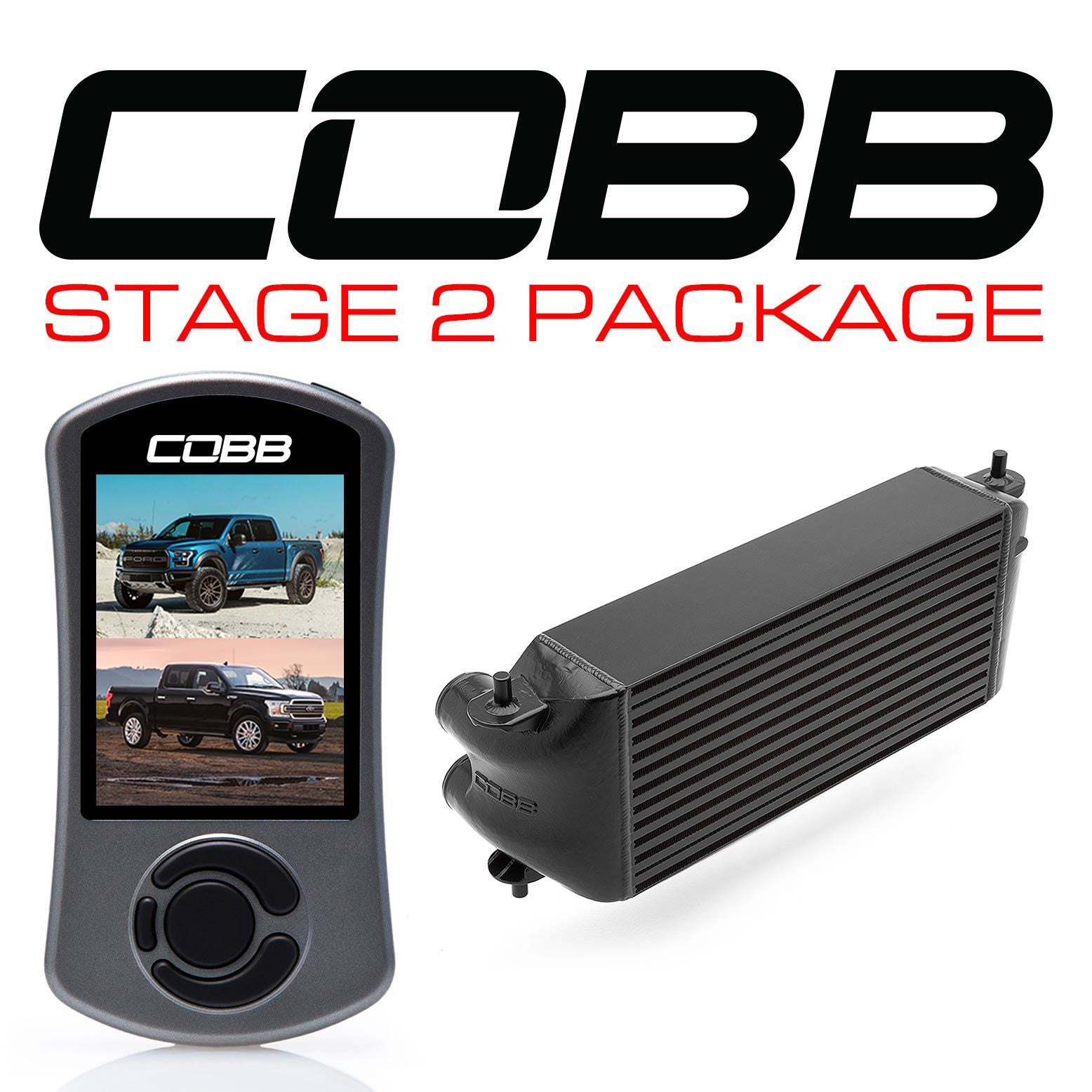 Cobb Ford F-150 Ecoboost Raptor/Ltd. Stage 2 Power Package - Black (Factory Loc. I/C + NO INTAKE) - FOR0050S20BK-NI