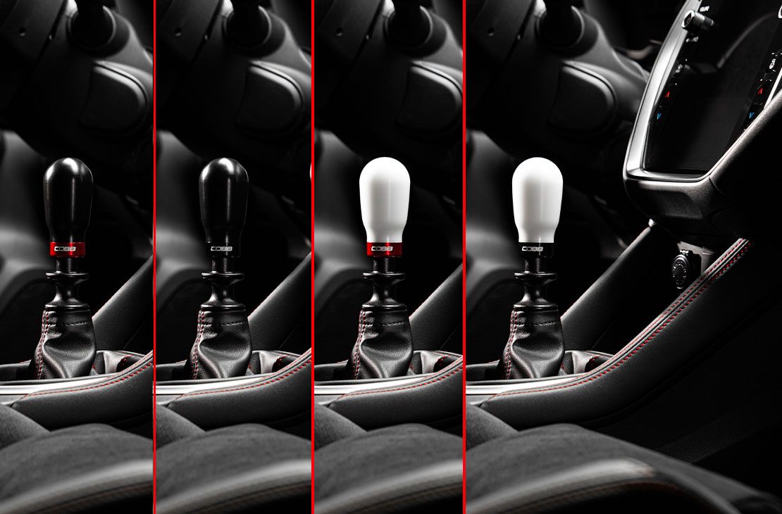 Cobb Subaru 6-Speed Tall Weighted COBB Shift Knob - White (Incl. Both Red + Blk Collars) - 213370-W