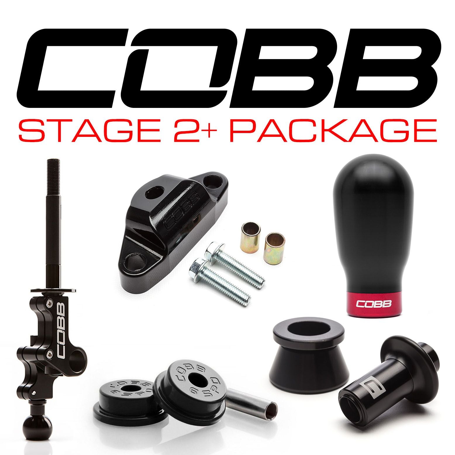COBB - Subaru STI 6MT Stage 2+ Drivetrain Package (Weighted COBB Knob) - 215X02P-TW-W-KNOB-BK-LOCKOUT