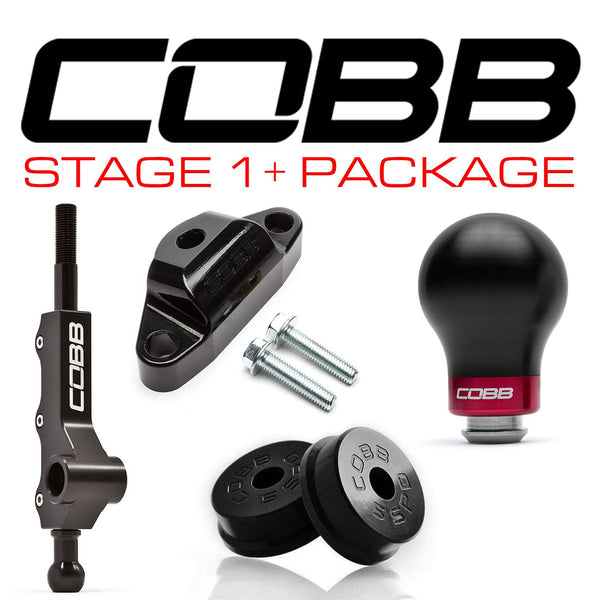 Cobb 02-07 Subaru WRX 5MT Stg 1+ Drivetrain Pkg w/Tall Shifter (Weighted Knob) - Black - 212X11P-WK-BK