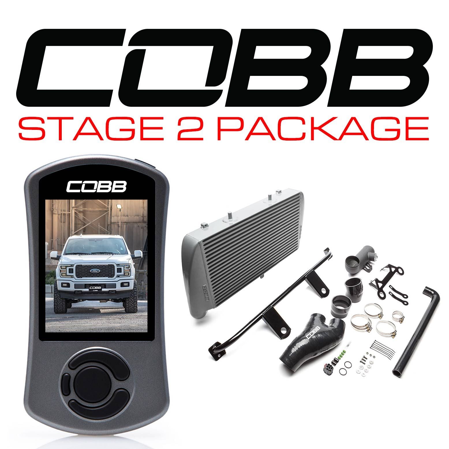 Cobb 18-20 Ford F-150 2.7L Stage 2 Power Package - Silver (NO INTAKE) - FOR0080020SL-NI