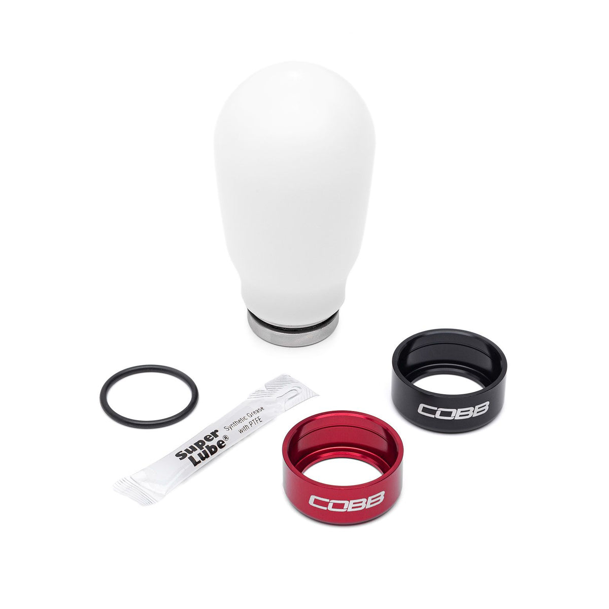 Cobb Mazda 6-Speed Tall Weighted COBB Shift Knob - Black (Incl. Both Red + Blk Collars) - 271370-BK