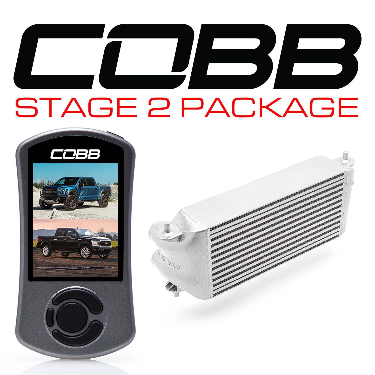 Cobb Ford F-150 Ecoboost Raptor/Ltd. w/TCM Stage 2 Power Pkg - Silver (Factory Loc. I/C + NO INTAKE) - FOR0050S20SL-TCM-NI