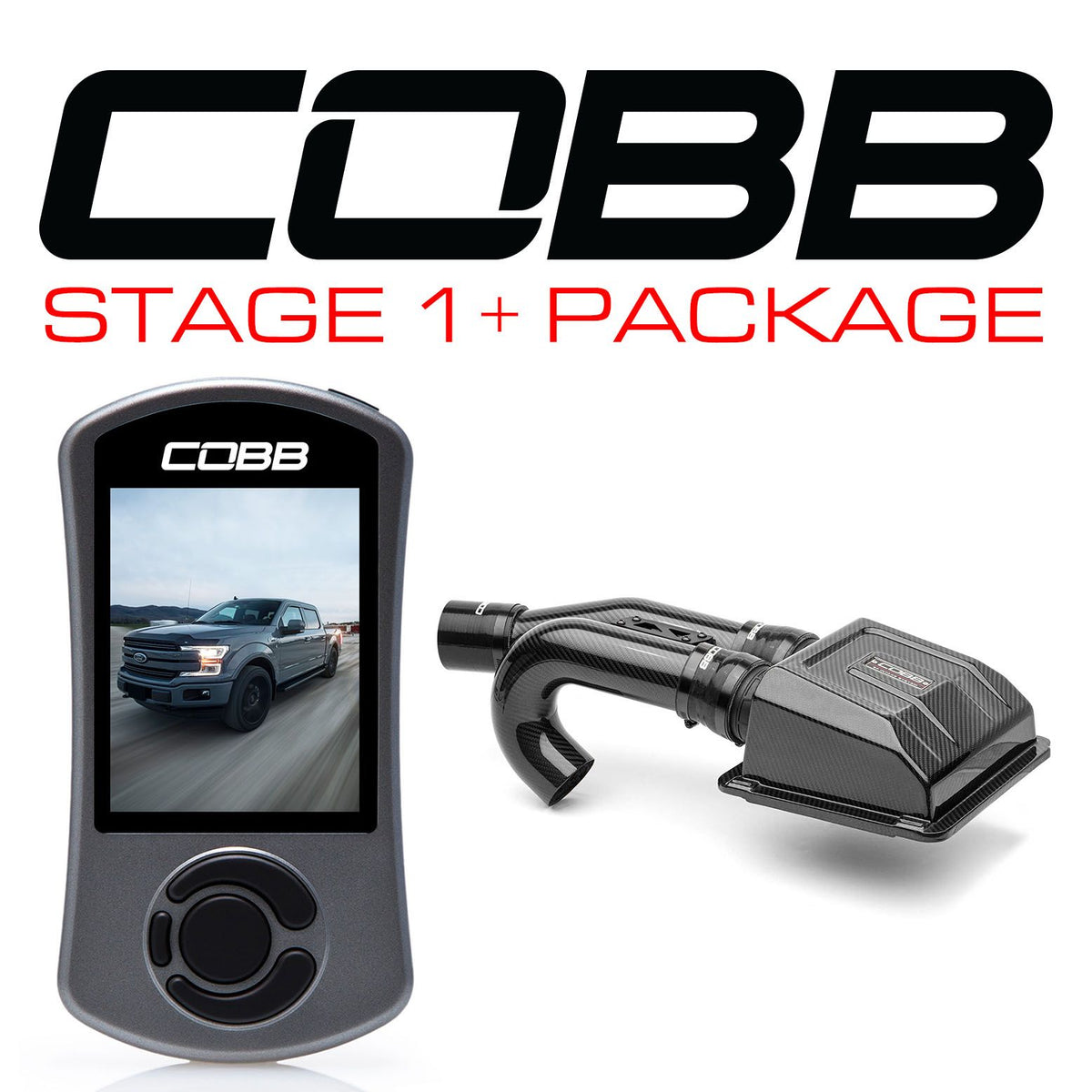 Cobb 17-19 Ford F-150 EcoBoost 3.5L Stage 1+ Redline Carbon Fiber Power Package w/TCM - FOR006001P-TCM-RED